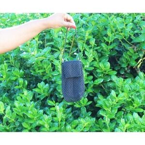 Black Mesh Metal Mini Handbag Small Evening Prom Wedding Bag
